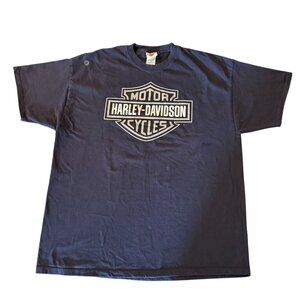 Harley-Davidson Windy City‎ Graphic T-Shirt 2XL Navy Blue